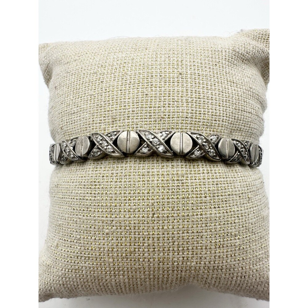 Sterling Silver 925 CZ XOXO Tennis Bracelet 7.25”